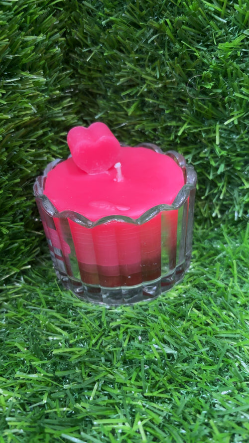 Cute heart candle for gifts or couples rose fragrance